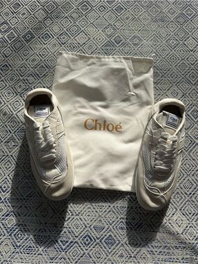 Chloé White Leather & Mesh Sneakers low top sneakers